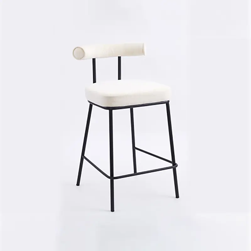 Elva Barstool Upholstered Seat with Simple Curve Back.