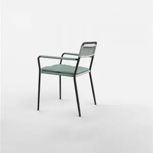 Outdoor Woven Rope Chair in Olefin Material Indoor and Outdoor Use