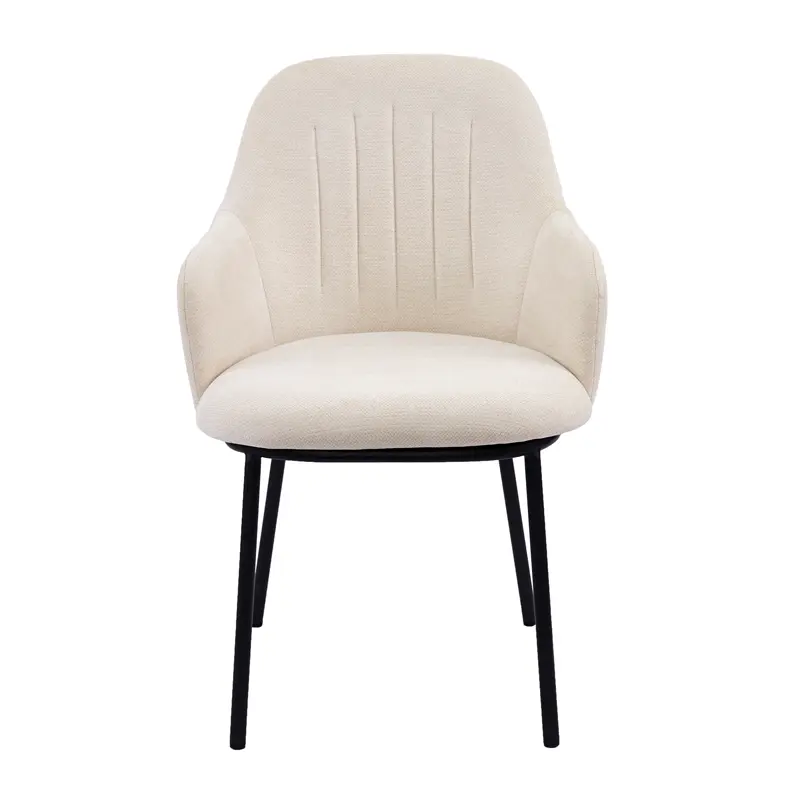 Brant Dining Chair with Arm Upholstered Seat in Metal Frame. (4)