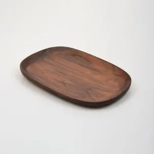 Melanie Black Walnut Wood Tray Set of 4 Wood Handicraft