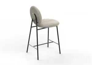 Cleo Counter Height Bar Stools Upholstered with Backs and Metal Legs