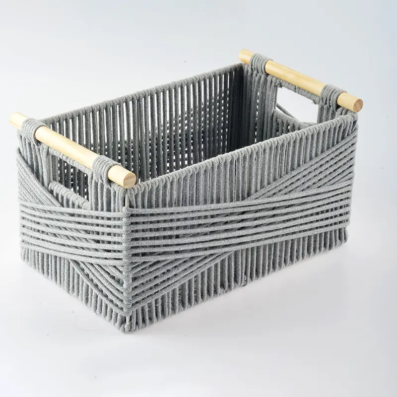 Poppy Storage Woven Basket in Cotton Rope Eco-friendly