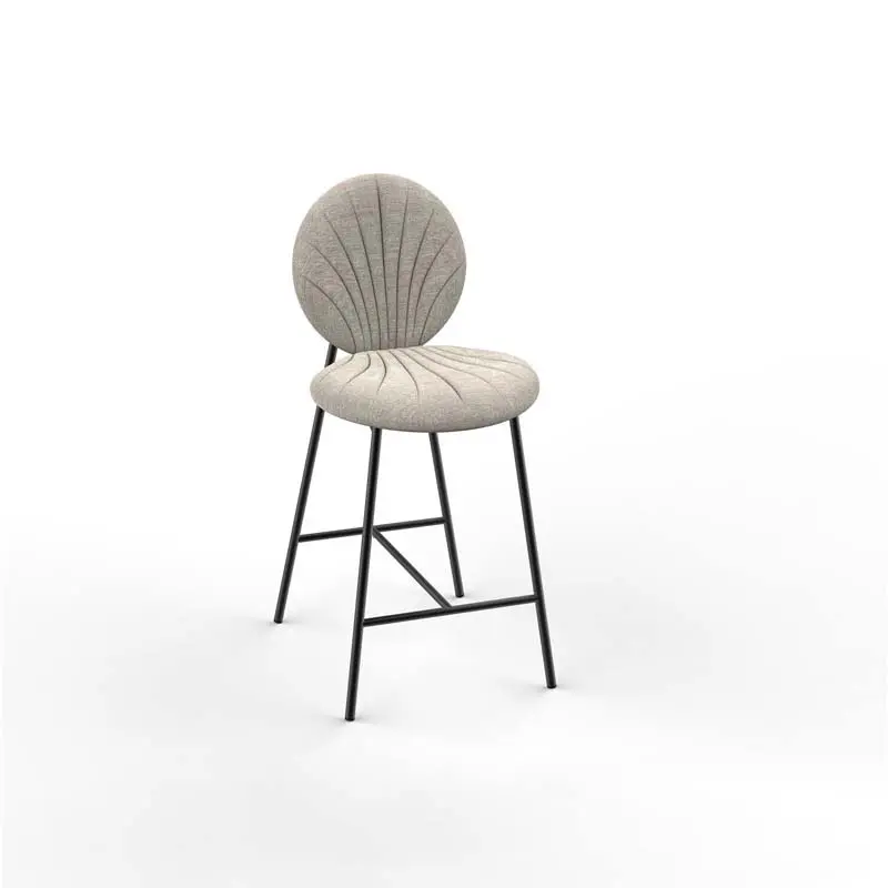 Cleo Counter Height Bar Stools Upholstered with Backs and Metal Legs (3)