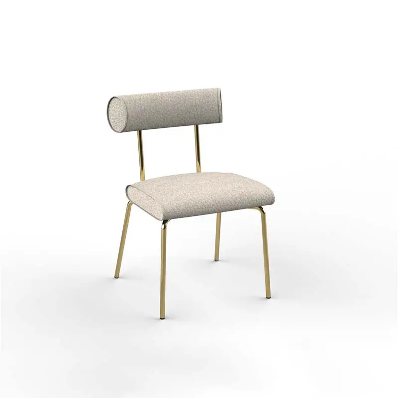 Di Dining Chair Mid-Century Modern Dining Chairs, Kitchen Dining Room Chairs, Curved Backrest Round Upholstered Dining Chair with Black or Gold Metal Legs (1)