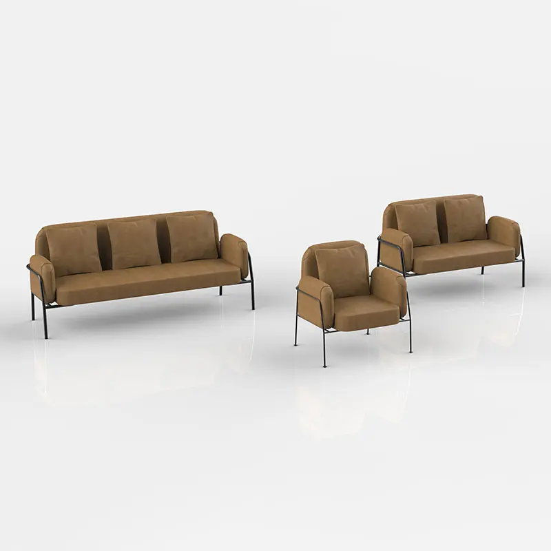 Koch Sofa Set in PU Leather Upholstered Seating in Set (1)