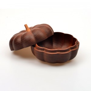 Maya Ebony Pumpkin Storage Box Set of 2 Wood Crafts